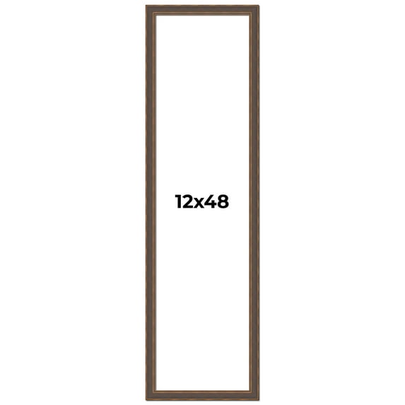 12x48 Frame Golden Caramel Solid Wood Bronze Picture Frame | 1.25 Inch Moulding Width | 0.5 Inch