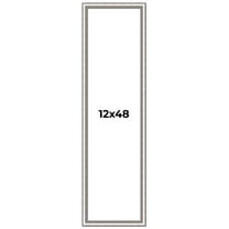 12x48 Frame Silver Real Wood Picture Frame Width 1.25 Inches | Interior Frame Depth 0.5 Inches |