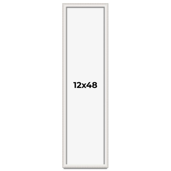 12x48 Shadow Box Silver Brushed Striped Display Frame | 1.625 Inches Deep | 1 Inch Moulding Width |