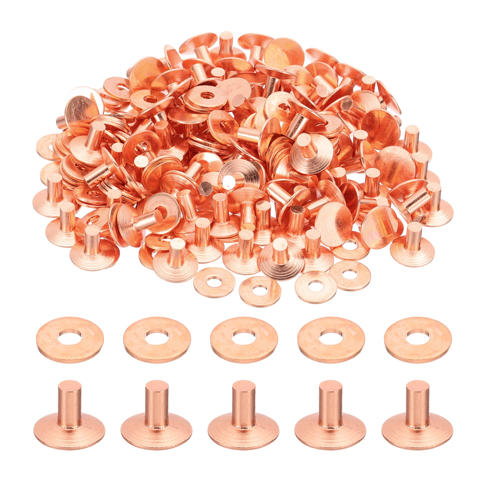 12x4x7mm Studs for Clothing, 100 Sets Spikes for Clothes Studs and Spikes Leather Rivets Burrs Copper Fastener Metal Screw Posts for Leather Jacket Crafting Crafts Fabric