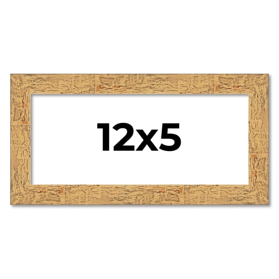 12x5 Frame Beige Real Wood Picture Frame Width 1.25 inches | Interior Frame Depth 0.5 inches |