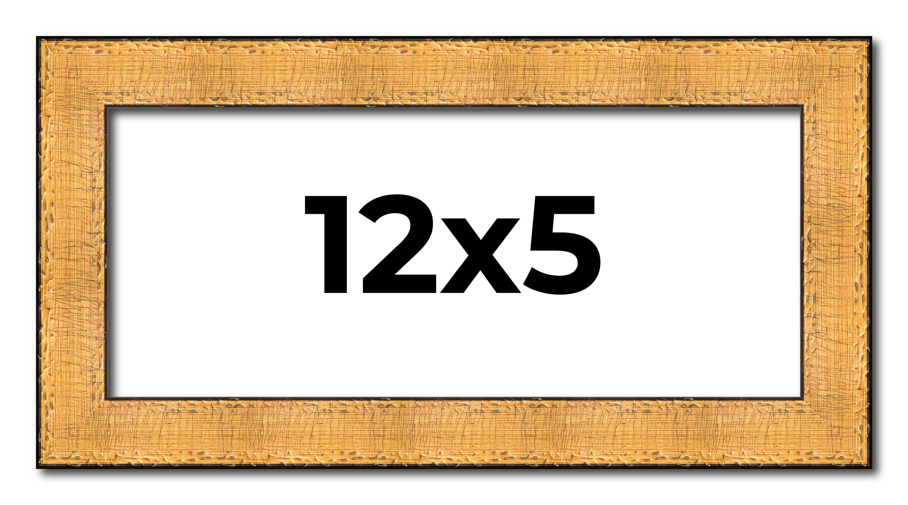 12x5 Frame Gold Rustic Solid Wood Picture Frame | 1.25 Inch Wide ...