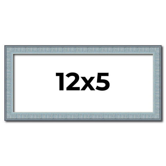 12x5 Frame Rustic Sky Blue Solid Wood Picture Frame | 0.75 Inch Moulding Width |Includes UV Acrylic
