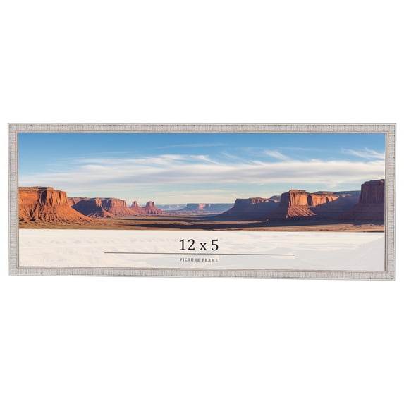 12x5 Frame White Real Wood Picture Frame Width 0.75 inches | Interior Frame Depth 0.5 inches |