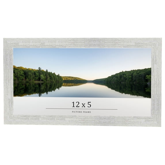 12x5 Frame White Real Wood Picture Frame Width 1.5 inches | Interior Frame Depth 0.5 inches | Barn