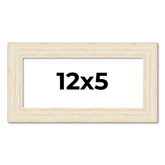 12x5 Frame White Real Wood Picture Frame Width 1.5 inches | Interior Frame Depth 0.5 inches | Barn