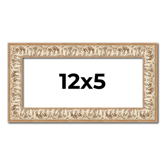 12x5 Frame White Real Wood Picture Frame Width 1.5 inches | Interior Frame Depth 0.5 inches |