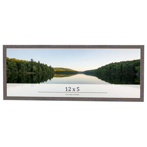 12x5 IN Frame Blue Kingsley Pewter Solid Wood Picture Frame Width 0.75 Inches |Interior Depth 0.5