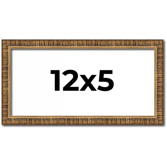 12x5 IN Frame Gold Kingsley Distressed Solid Wood Picture Frame Width 0.75 Inches | Interior Frame