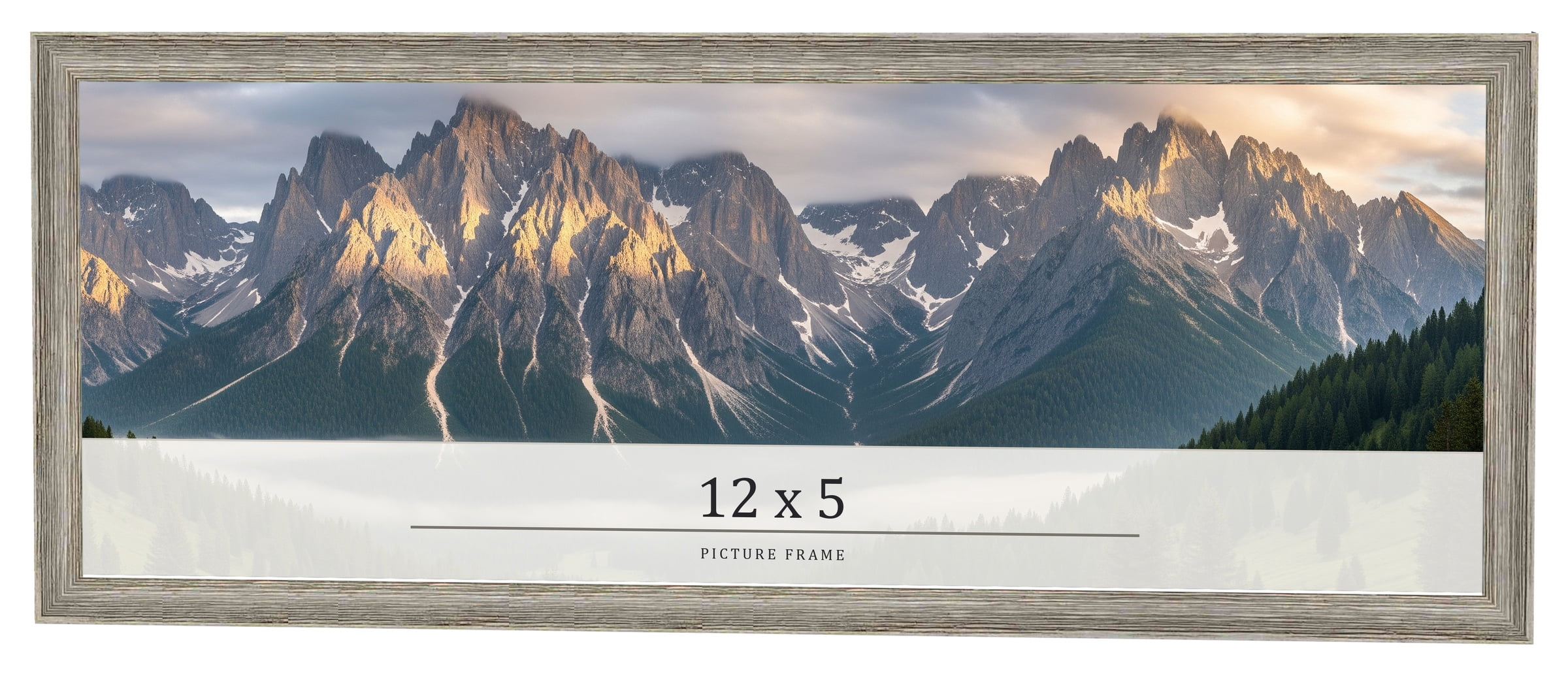 フォトフレーム 12x5 IN Frame Grey Solid Wood Picture Frame Width 1 Inches