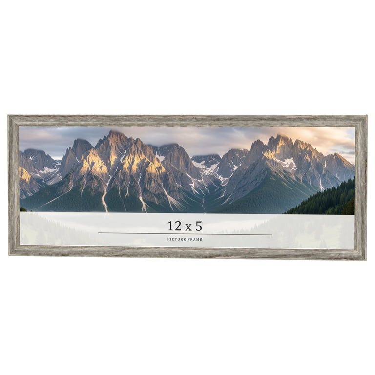 12x5 IN Frame Grey Solid Wood Picture Frame Width 1 Inches