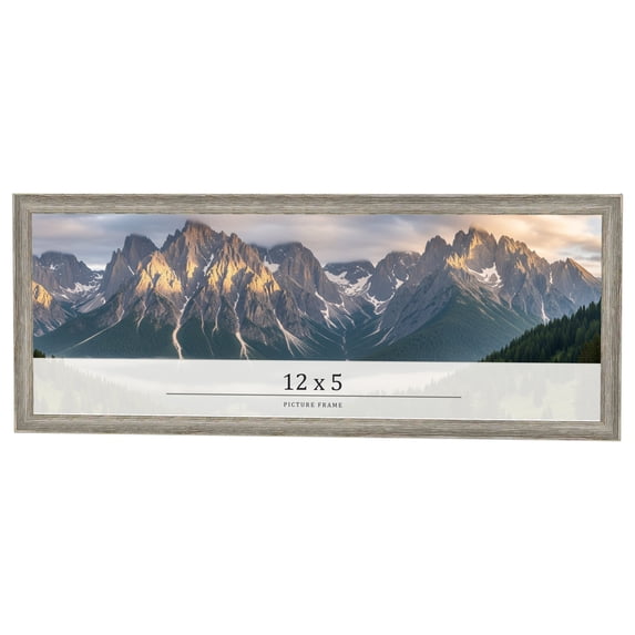 12x5 IN Frame Grey Solid Wood Picture Frame Width 1 Inches | Interior Frame Depth 0.5 Inches |