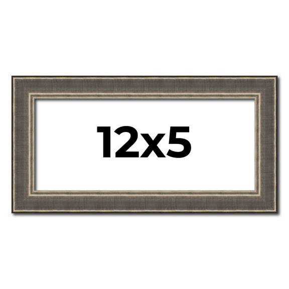12x5 IN Frame Silver Real Wood Picture Frame Width 1.25 Inches | Interior Frame Depth 0.5 Inches |