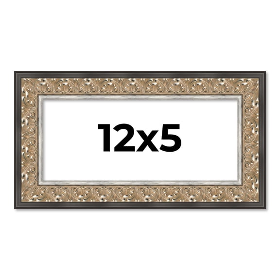 12x5 IN Frame Silver Real Wood Picture Frame Width 1.75 Inches | Interior Frame Depth 0.5 Inches |