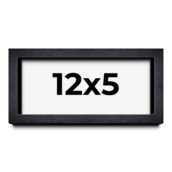 12x5 IN Shadow Box Frame Black | 1 Inches Deep Real Wood Farmhouse Shadowbox Display Frame | UV