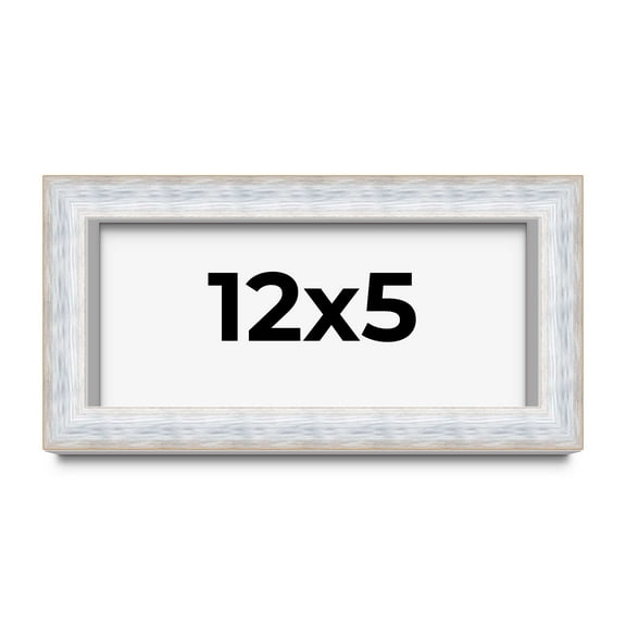 12x5 IN Shadow Box Frame Silver | 1.625 Inches Deep Real Wood Contemporary Shadowbox Display Frame