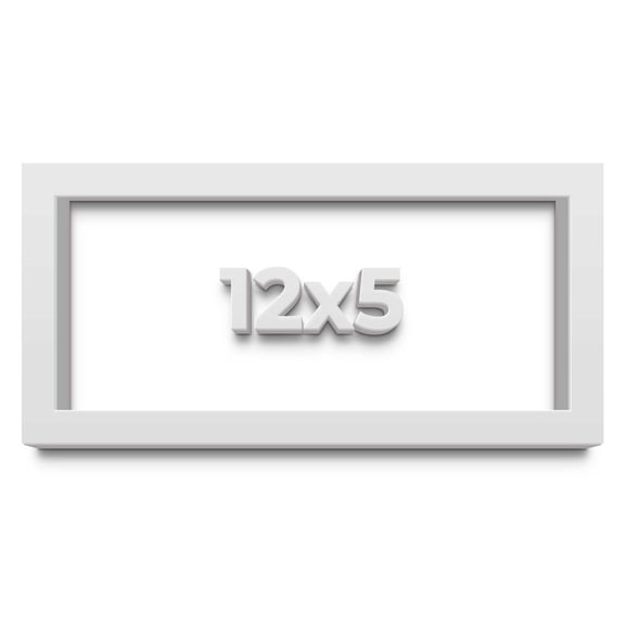 12x5 IN Shadow Box Frame White | 2 Inches Deep Real Wood Contemporary Shadowbox Display Frame | UV