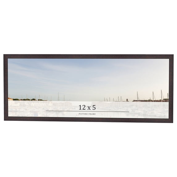 12x5 Rustic Brown Real Wood Picture Frame Width 0.75 inches | Interior Frame Depth 0.5 inches |