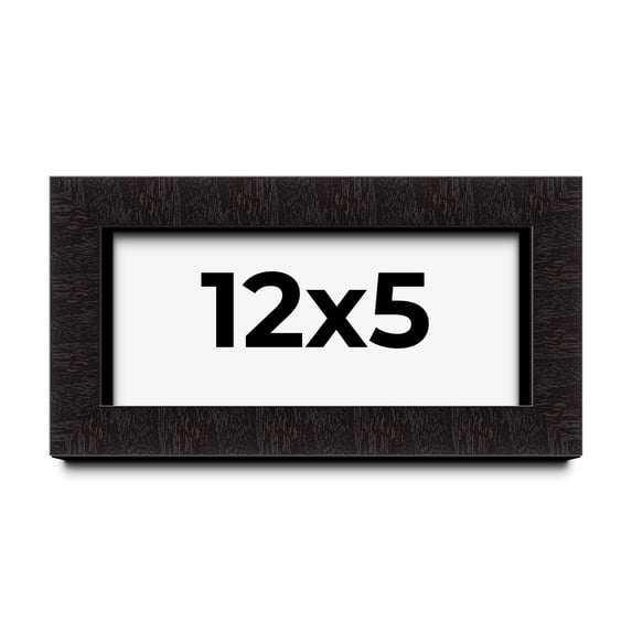 12x5 Shadow Box Black Solid Wood Display Picture Frame | 1 Inch Rabbet Depth | | 1.375 Inch