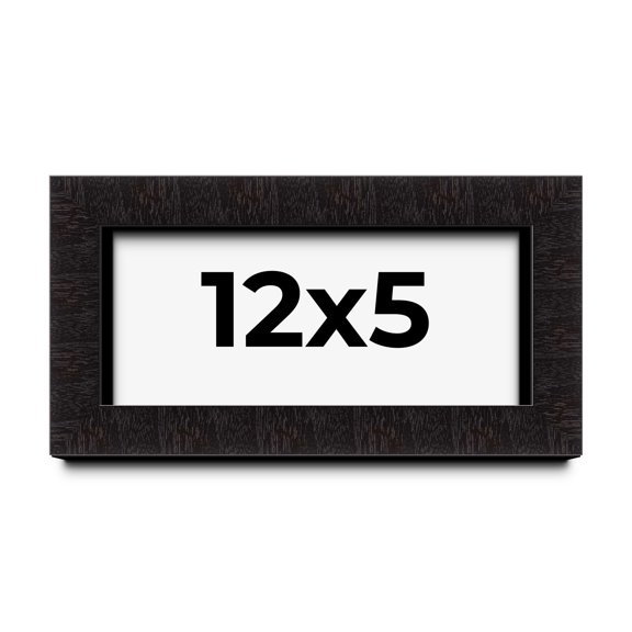 12x5 Shadow Box Black Solid Wood Display Picture Frame | 1 Inch Rabbet Depth | | 1.375 Inch
