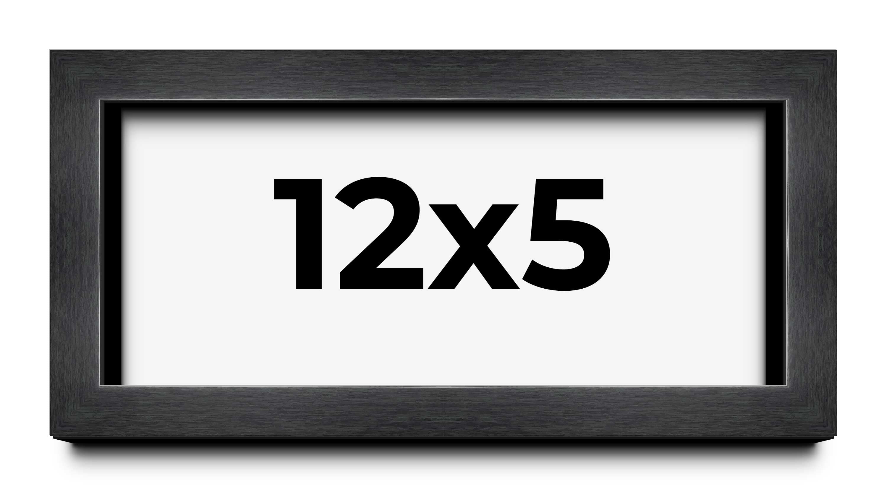 12x5 Shadow Box Frame Grey Charcoal Black | 0.875 Inches Deep | Wood ...