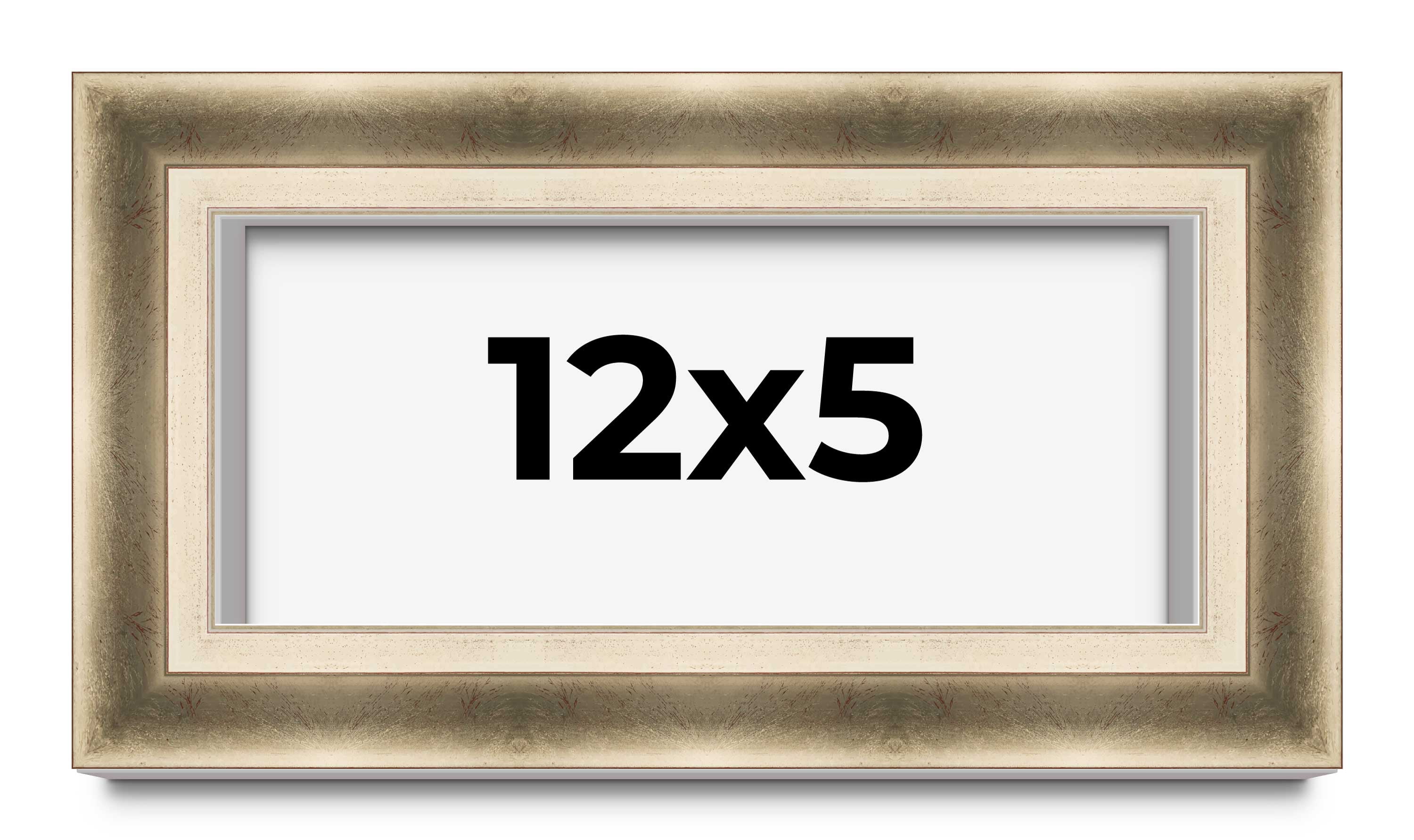 12x5 Shadow Box Frame Silver | 1.75 inches Deep Real Wood Traditional ...