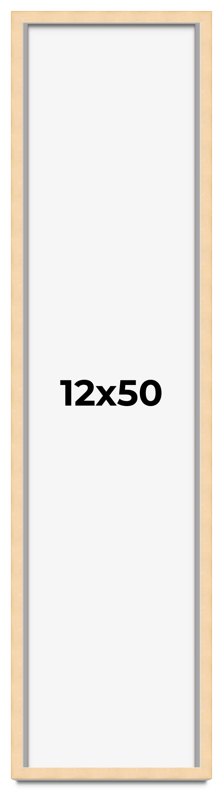 12x50 Frame Natural Wood Picture Frame | 0.75 Inch Moulding Width ...
