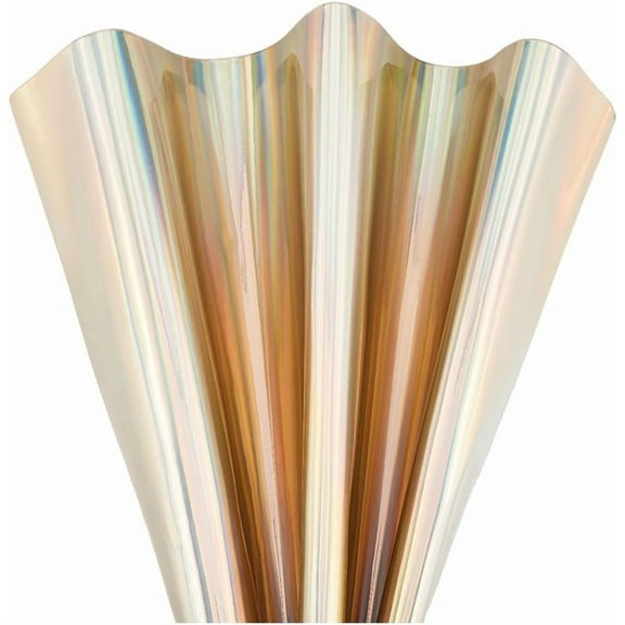 12x53 Inch Holographic PU Leather Sheets Laser Reflective Vinyl Fabric Metallic Mirrored Crafts Film for Hair Bows Bags Keychains Earrings Making Clothes Bags Hat DIY Supplies Bisque