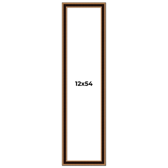 12x54 Frame Gold Brown Plein Air Vintage Solid Wood Picture Frame | 1.75 Inches Moulding Width |