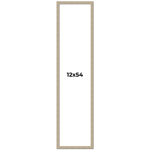 12x54 Frame Grey Solid Wood Picture Frame Width 1 Inches | Interior Frame Depth 0.5 Inches |