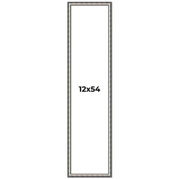 12x54 Frame Silver Real Wood Picture Frame Width 1.125 Inches | Interior Frame Depth 0.5 Inches |