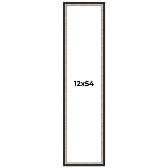 12x54 Frame Silver Real Wood Picture Frame Width 1.25 Inches | Interior Frame Depth 0.75 Inches |