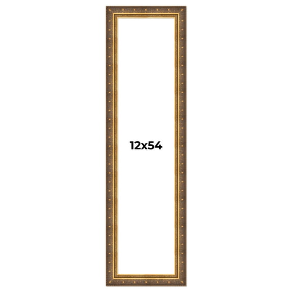 12x54 Frame Vintage Gold Solid Wood Picture Frame | 2.5 Inch Moulding Width | Ornate Bronze Museo