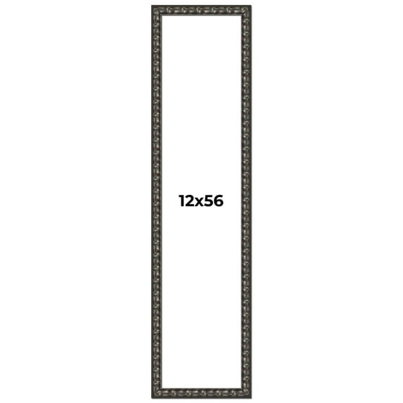 12x56 Frame Black-Brown Medieval Solid Wood Picture Frame | 1.5 Inch Moulding Width | Gotham