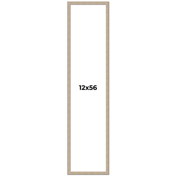 12x56 Frame Grey Solid Wood Picture Frame Width 1 Inches | Interior Frame Depth 0.5 Inches |