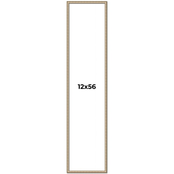 12x56 Frame Silver Real Wood Picture Frame Width 0.75 Inches | Interior Frame Depth 0.5 Inches |
