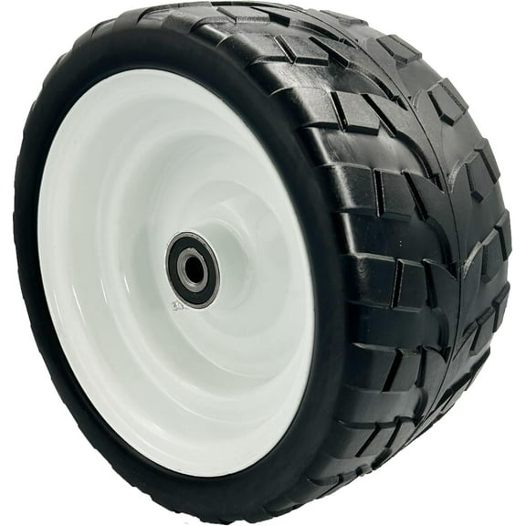 G3C10996L12x6.00-6 Flat Free Lawn Mower Tire with 5/8 & 3/4 Bearings, 3-6 Center Hub 12x6x6 Solid Lawn Mower Tire for Zero Turn Lawnmower Garden Trailer Yard Tractor