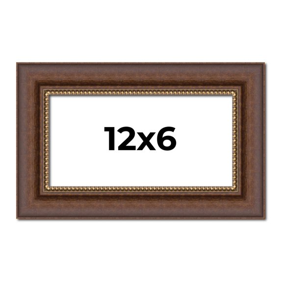 12x6 Copper and Brown Real Wood Picture Frame Width 2 inches | Interior Frame Depth 0.5 inches |