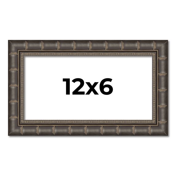 12x6 Frame Black Bamboo Solid Wood Picture Frame Width 1.5 Inches | Interior Frame Depth 0.5 Inches