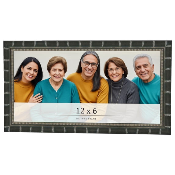 12x6 Frame Black Bamboo Solid Wood Picture Frame Width 1.5 Inches | Interior Frame Depth 0.5 Inches