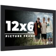 thumbnail image 1 of 12x6 Frame Black Real Wood Picture Frame Width 0.75 inches | Interior Frame Depth 0.5 inches | Noir, 1 of 8