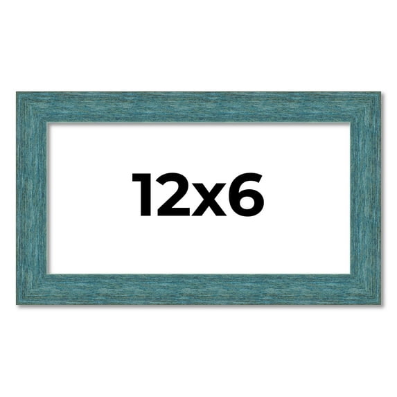 12x6 Frame Blue Rustic Barnwood Solid Wood Picture Frame Width 1.25 Inches | Interior Depth 0.5