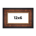 thumbnail image 1 of 12x6 Frame Brown Walnut Gold Ornate Trim Solid Wood Plein Air Picture Frame | 3 Inch Moulding Width, 1 of 8