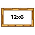thumbnail image 1 of 12x6 Frame Gold Bamboo Solid Wood Picture Frame | 1 Inch Moulding Width | Interior Frame Depth 0.75, 1 of 8