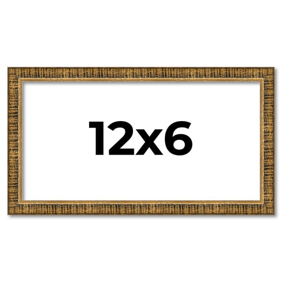 12x6 Frame Gold Solid Wood Picture Frame - Complete Modern Photo Frame Includes UV Acrylic