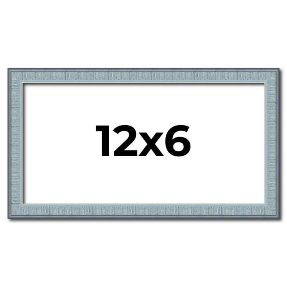 12x6 Frame Rustic Sky Blue Solid Wood Picture Frame | 0.75 Inch Moulding Width |Includes UV Acrylic