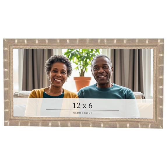 12x6 Frame Silver Real Wood Picture Frame Width 1.5 inches | Interior Frame Depth 0.5 inches |
