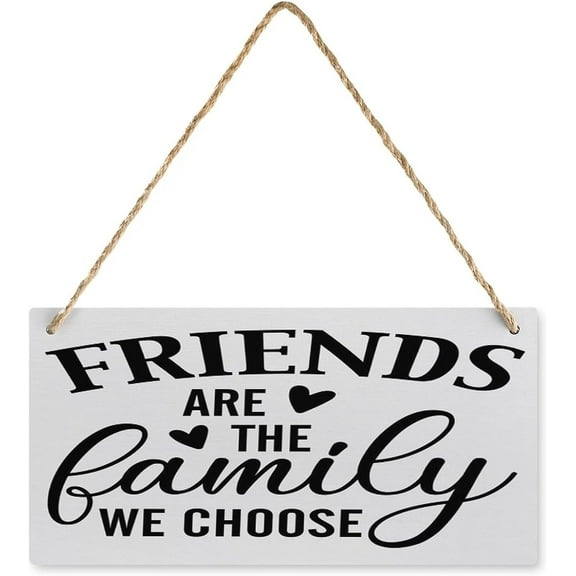 12x6 Inch Friendship Decorative Wooden Hanging Rustic Wall Decor Sign Friends Are The Family We Choose Wood Plaque Decor Rustic Wall Display For Living Room Bedroom