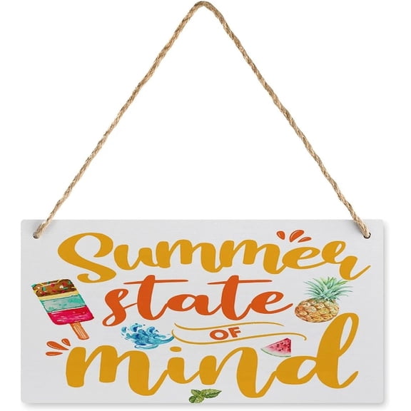 12x6 Inch Summer Holiday Wood Sign Decor Summer State Of Mind Rustic Hanging Wall Signs Sign Decor For Home Beach House Wall