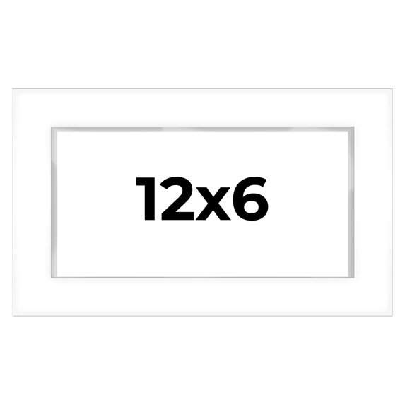 12x6 White Shadowbox Frame - Interior Size 12x6 by 1 Inch - Made to Display Items Up To 1 Inch Deep